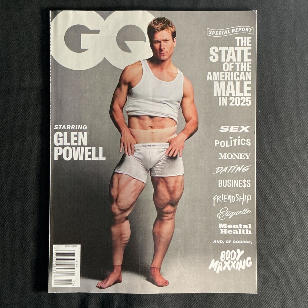 Magazine Cover Glen Powell Coffee Table Read